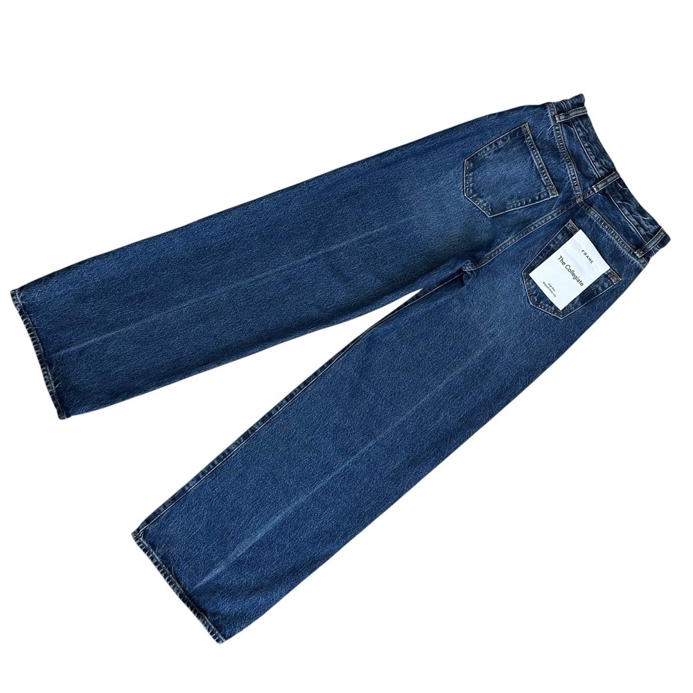NWT FRAME The Collegiate High Rise Relaxed Wide Leg Jeans Women 23 Blue Fade - Picture 2 of 9